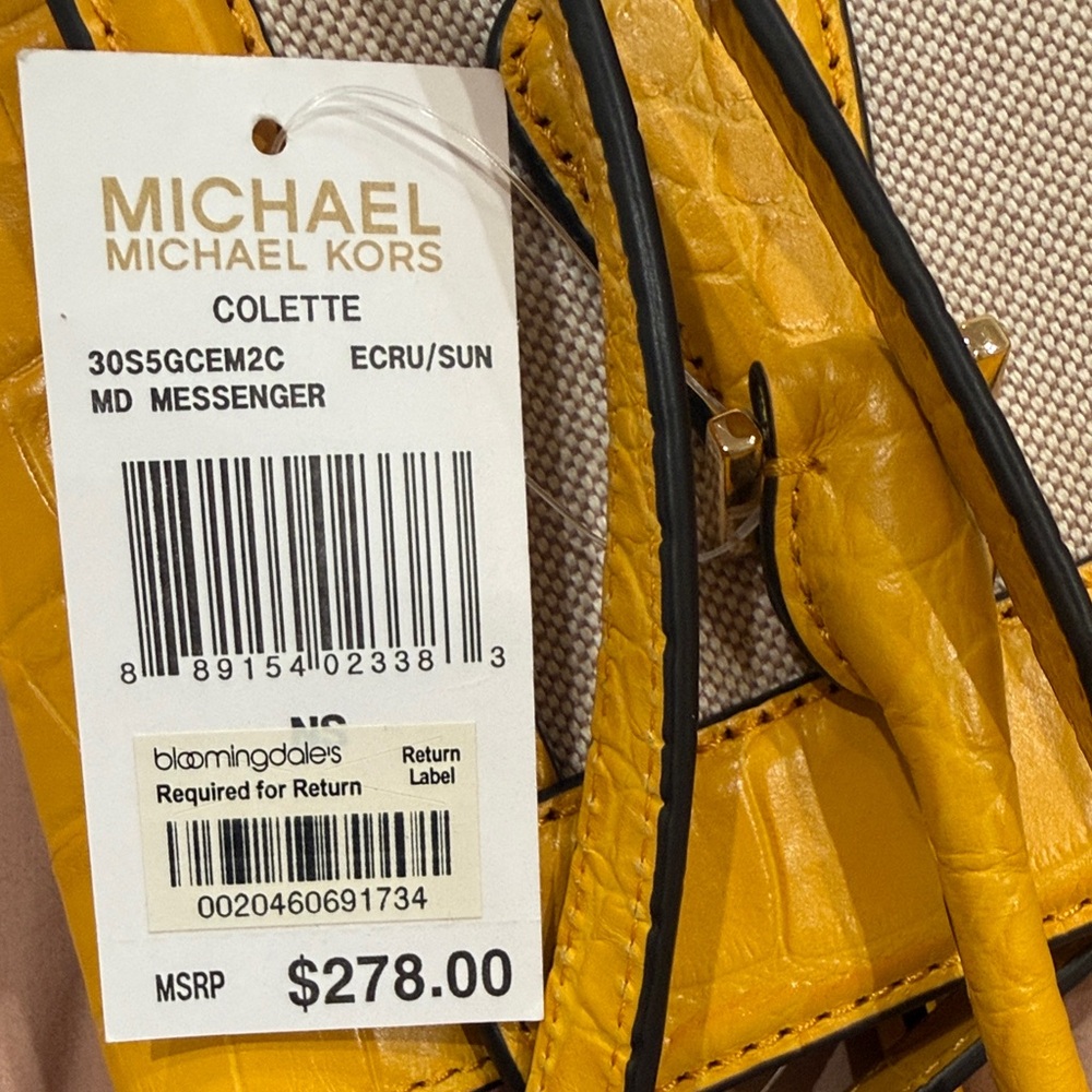 NWT Michael Kors Yellow and Canvas Satchel - Picture 7 of 7